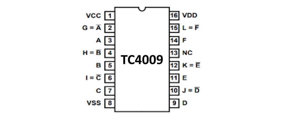 TC4009BP Hex Inverter Buffer IC – DIP-14 (Original Toshiba)