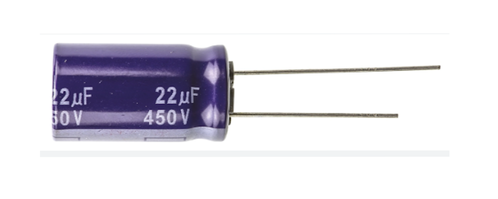 Through Hole Electrolytic Capacitor, 22µF, 450V, 8 x 13 mm