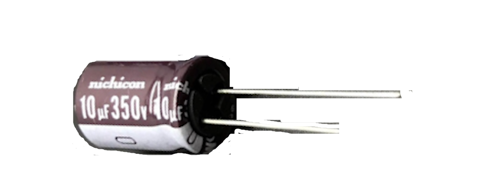 Through Hole Electrolytic Capacitor, 10µF, 350V, 13 x 24mm