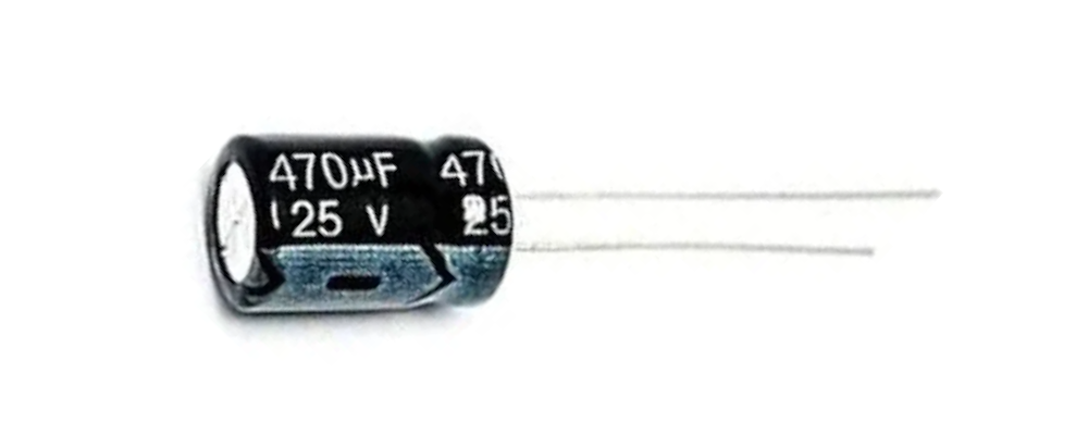 Through Hole Electrolytic Capacitor, 470µF, 25V, 8 x 13 mm