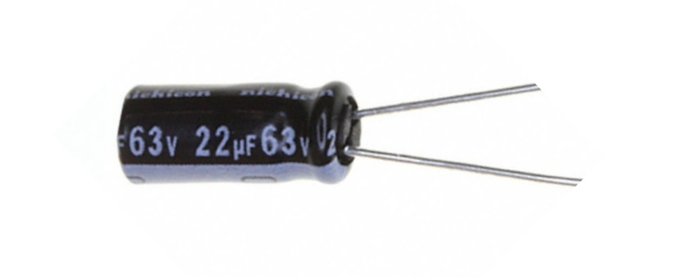 Through Hole Electrolytic Capacitor, 22µF, 63V, 6.5 x 12 mm