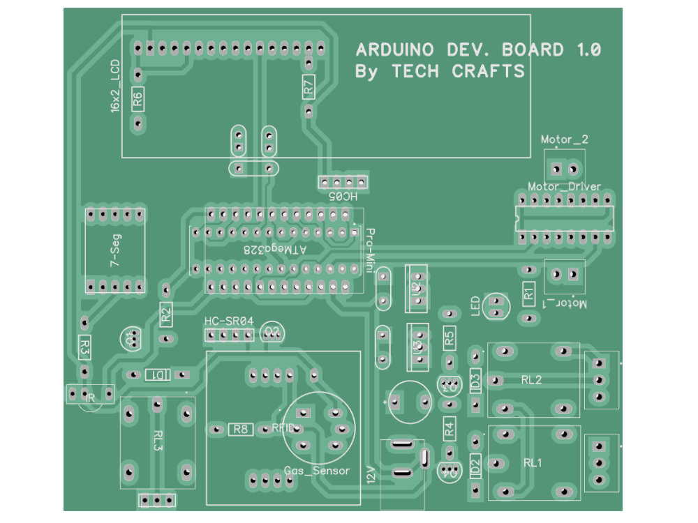 Arduino Pro Mini Development Board with LCD, RFID, Motors & Sensor Interface